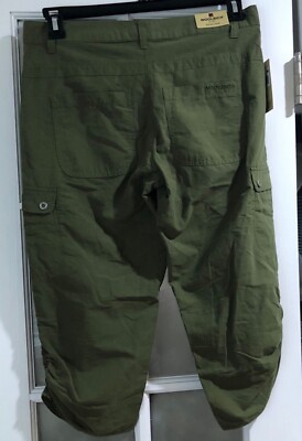 Woolrich Hiking Capri Cargo Pants Womens 6 Army Green Ruched Legs