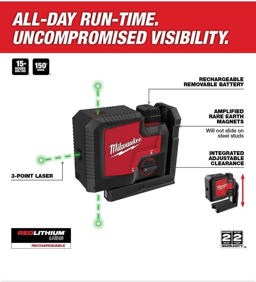Milwaukee 3510 21 Rechargeable 3 Point Laser Black 45242568260 EBay milwaukee-3510-21-rechargeable-3-point-laser-black-45242568260-ebay