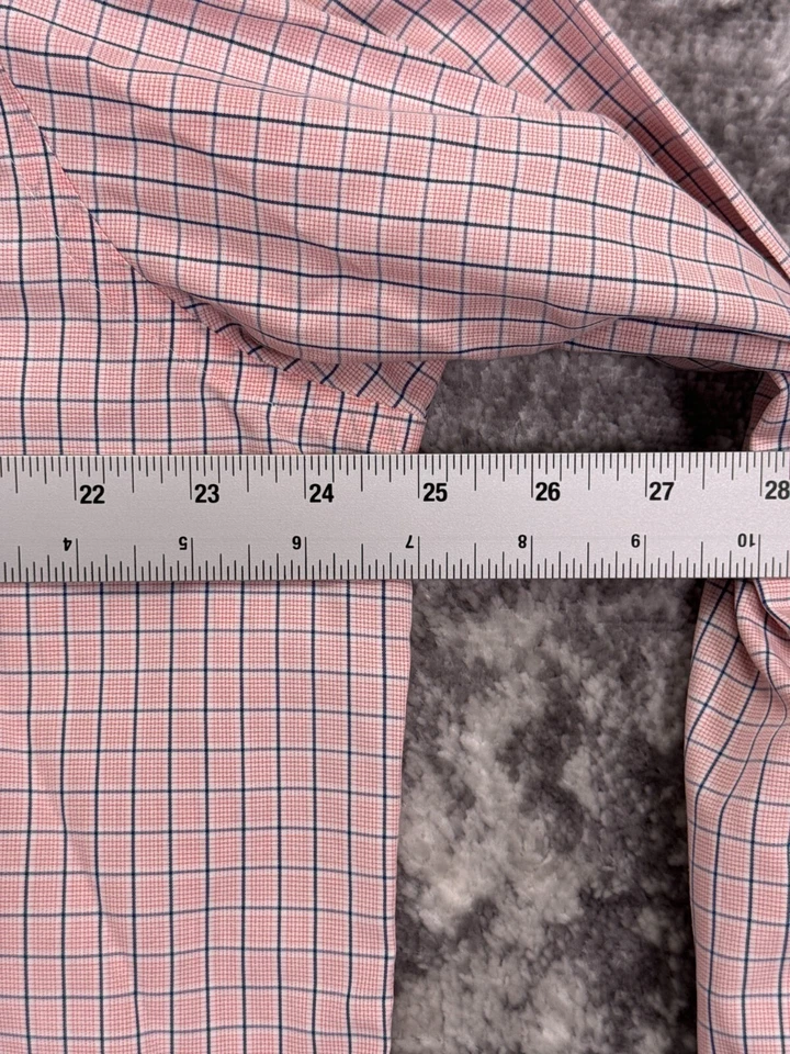 Camisa de vestir Brooks Brothers 16,5 para hombre calce Madison rosa a cuadros Supima Foto 4 de 4