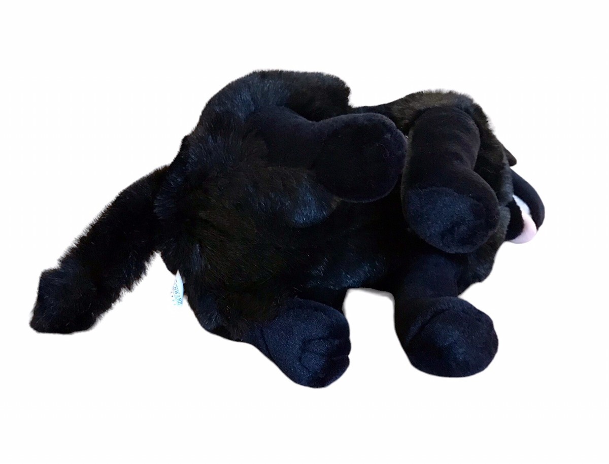 FAO SCHWARZ Realistic Black Lab Plush Dog Sitting Vintage 15