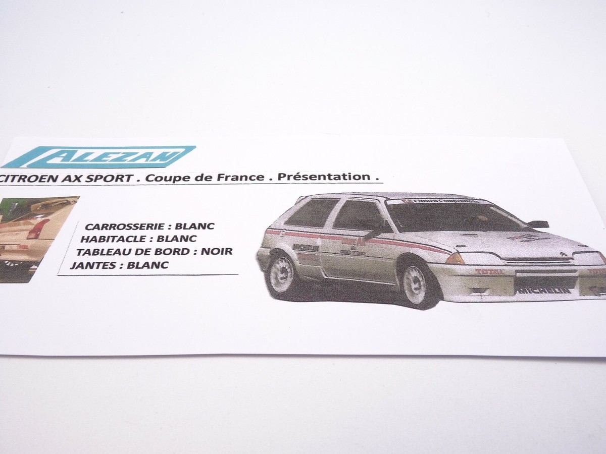 Kit Maquette Alezan Models – Citroën AX Sport – 1/43 – Groupe A – Sans Décalcomanies – Neuf