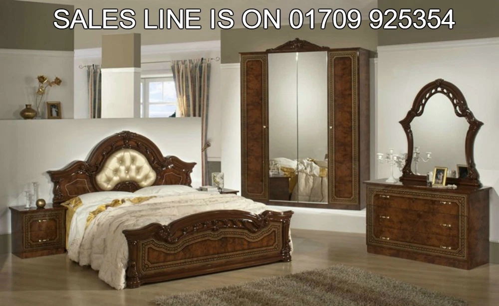 STELLA ITALIAN DIAMANTE CRYSTAL WALNUT 6 ITEM BEDROOM SET eBay