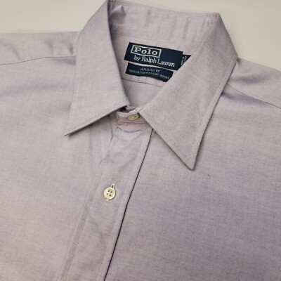 Ralph Lauren Hemd 16 32 33 LARGE (entspannt - KÜRZERE Ärmel 33'') klassisch