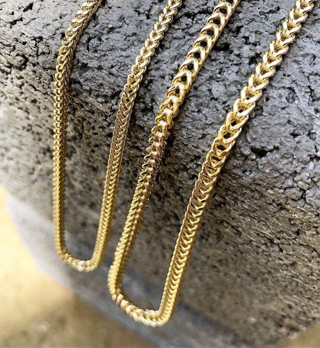 10K Yellow Gold Hollow Franco Necklace Chain 4.0mm 22-36" - Box Link Men Women - Picture 3 of 3