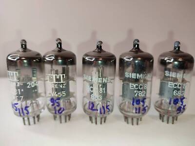 1 Stück ECC81 12AT7 NOS O Triode Lorenz/Siemens Röhre