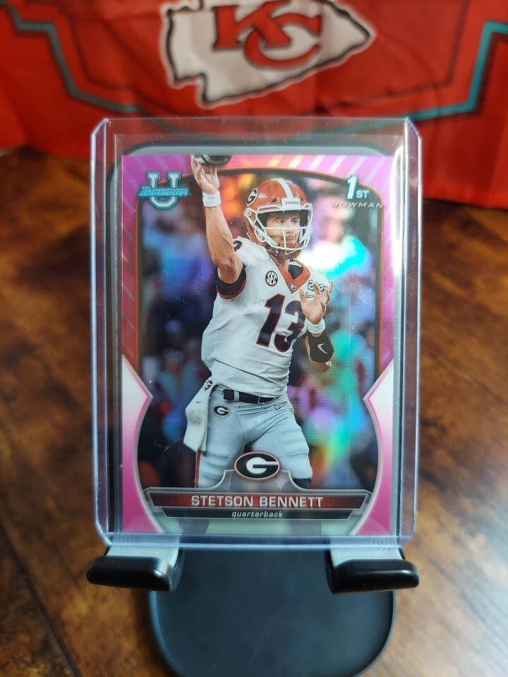 2022 Bowman U Chrome Stetson Bennett 1st Bowman Pink Refractor #39 Georgia