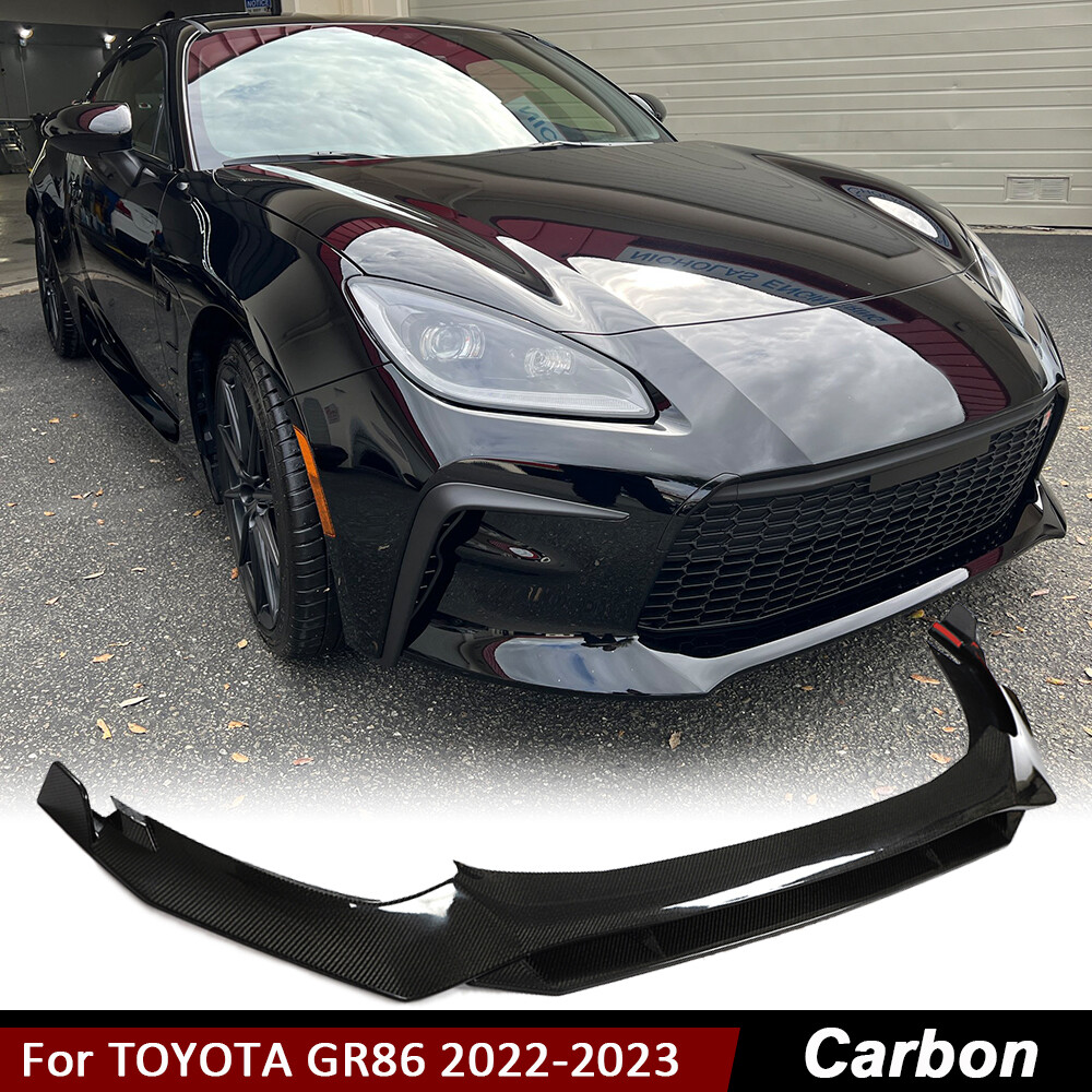 For TOYOTA GR86 2022-2023 REAL CARBON FIBER Front Bumper Lip Spoiler Splitters