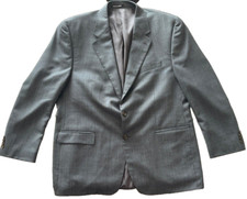 Lauren Ralph Lauren Men's Size 50L Suit Jacket Pure New Wool Gray Blue Knit