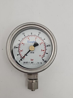 #ad Swagelok EN837 1 Pressure Gauge 0 To 100 PSI 0 TO 6.8 Bar $29.00