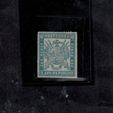 TRANSVAAL 1875-77 SG 48 6d Deep Blue Fine Roulette Semi-Selure Paper MNG GEM