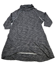 Free People Beach Women's Gray Reverse Seam Cowl Neck Pop Over Top Sz OSFM