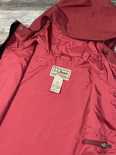 Veste à capuche vintage LL Bean 0RB73 rouge corail rose fermeture éclair complète Gor-Tex Gortex M - Photo 3/8