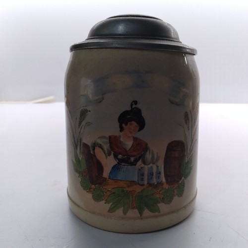 HANDBEMALTER KERAMIK BIERKRUG 5,5" HOCH - Bild 1 von 2