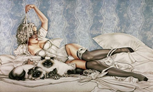 Vintage Olivia De Berardinis Signed Pin-Up Art 17/24 Rhonda Ridley “Tapioca” - Picture 2 of 3