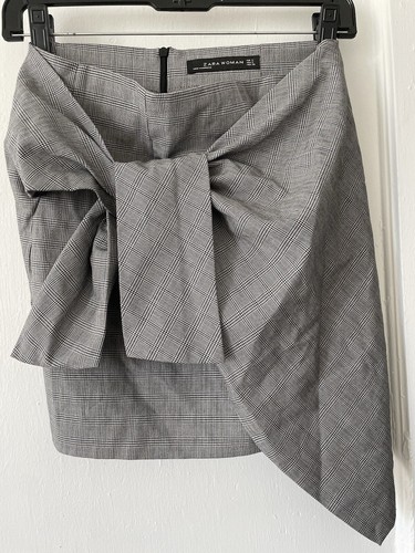 Zara Herringbone Mini drapierter Krawattenrock Größe S - Bild 4 von 7
