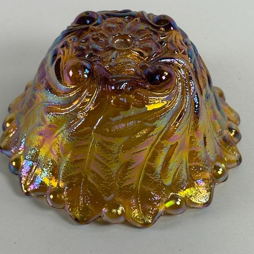 Indiana Carnival Glass Wild Rose Candlestick Holder Iridescent Marigold 1970s - Picture 5 of 5