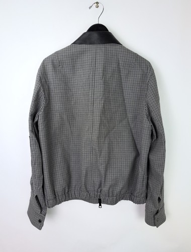 Chaqueta NEIL BARRETT Para Hombre Talla L Gris Negro Pata de Gallo Cremallera Cuello de Cuero - Imagen 8 de 13