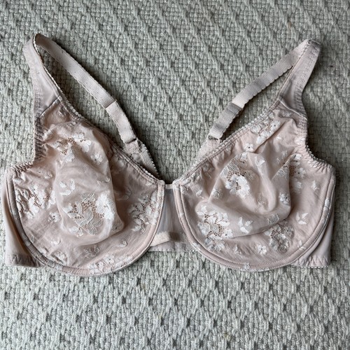 OLGA 40C Semi Sheer BRA LACE Flower 35091 DISCONTINUED underwire unlined - Picture 1 of 11