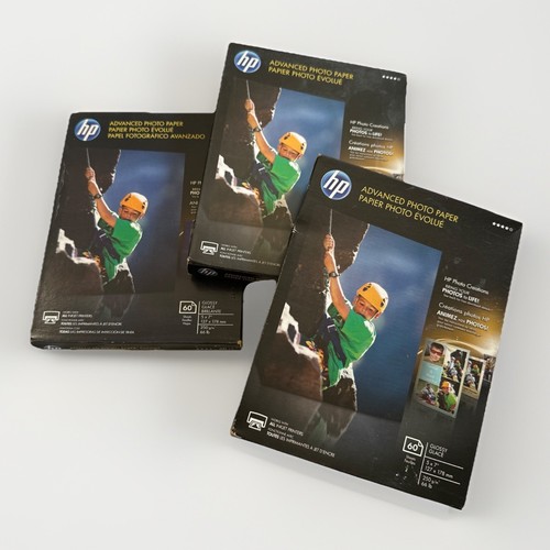 (3) Hp Advanced Photo Paper 66 lbs. Glossy (5” x 7”) 180 Sheets (Q8690A) - 第 1/5 張圖片