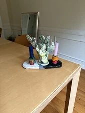 Rare Peter Shire Ceramic Cactus Candle Holder