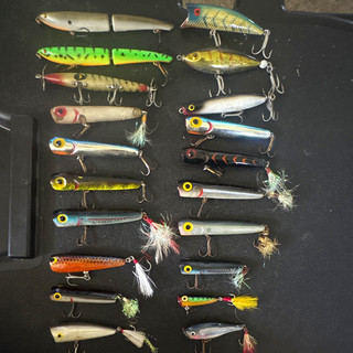 Lot of 20 vintage top water rattlin chugs heddon rapala