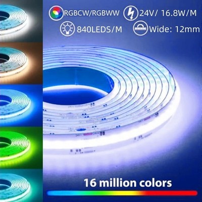 5m-20m 24V COB LED Streifen Stripe Band Lichterkette RGBW RGBCCT Lichtpunkt DIY
