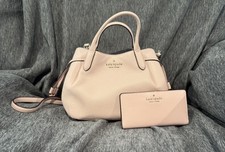 Blush Pink Kate Spade Small Dumpling Satchel With Blush Pink Wallet