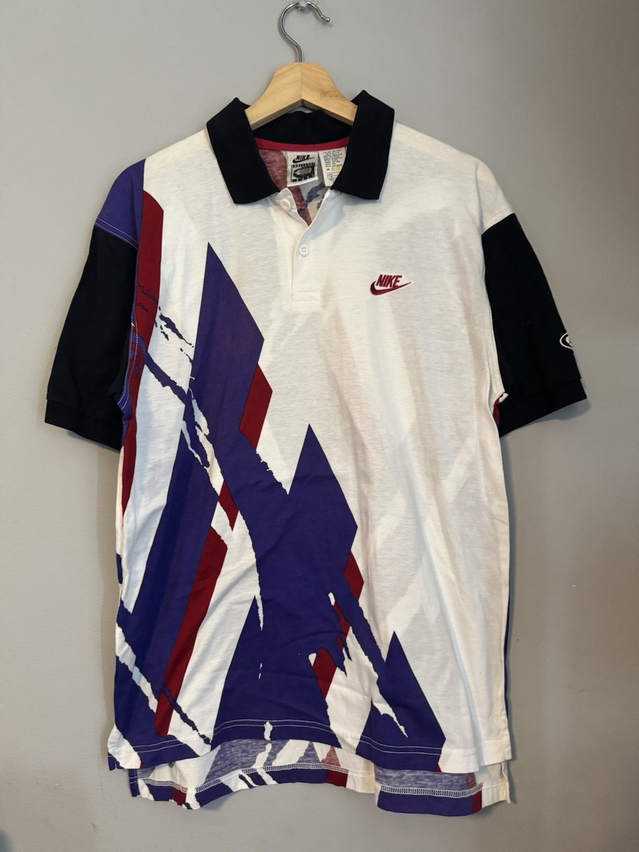 ヴィンテージ  Nike Court  Andre Agassi ポロシャツ M Vintage Nike Challenge Court Andre Agassi Tennis Polo Shirt