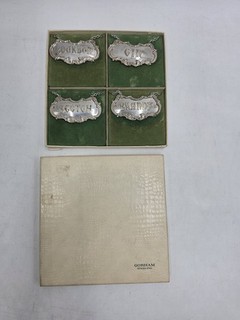 Gorham Sterling Silver Decanter Label Tags In Original Box
