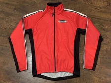 Giordana Red Full Zip Fleece Lined Cycling Jacket Wind-Tex Italy Mens M 3-48