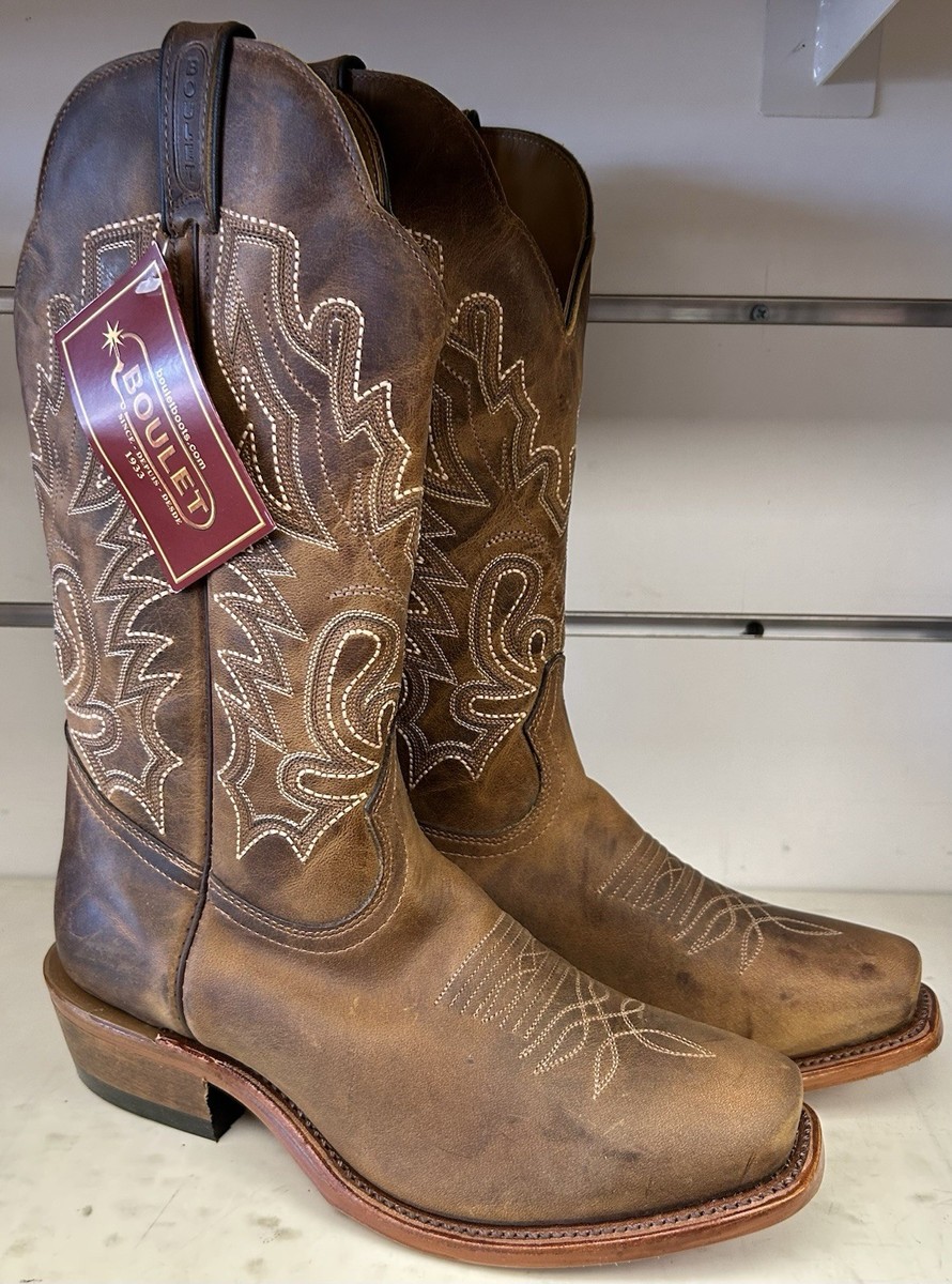 New Mens Boulet 7263 Brown Western Boot Size 8.5 E | eBay
