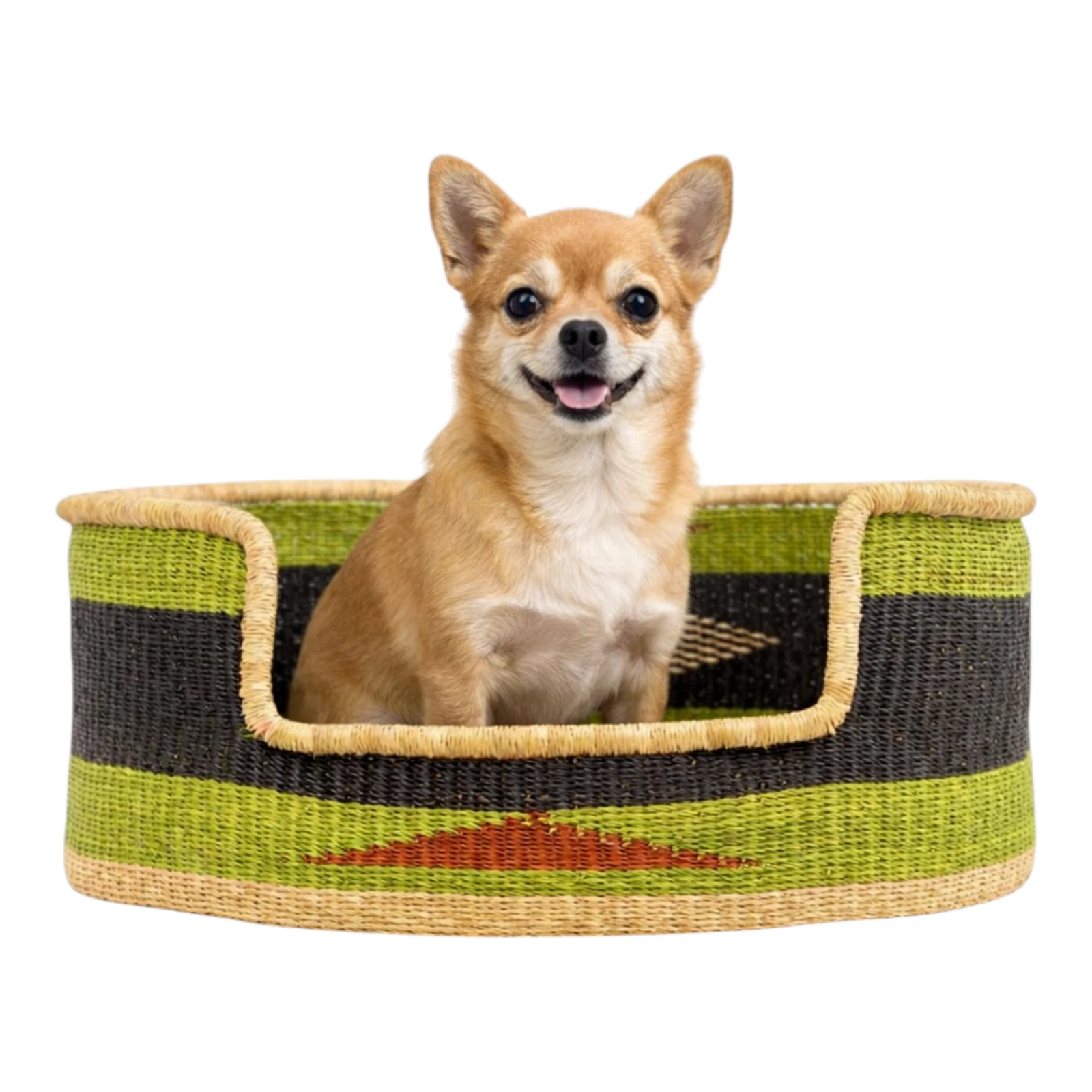 Extra Large Wicker Dog Bed - Handwoven Bolga Pet Basket - Boho Woven Dog Bed
