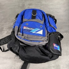 Zaino Vintage Team Suzuki Uomo OS Blu Nero Racing Moto Gear Utility Bag