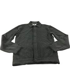 River Island Men's Cardigan UK S Button Up Sweater Green Knit Long Sleeve