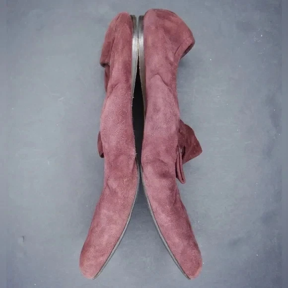 Bailarina de ballet MARNI Borgoña Gamuza Acento Lazo Punta Punta Talla 37/7 Foto 3 de 4