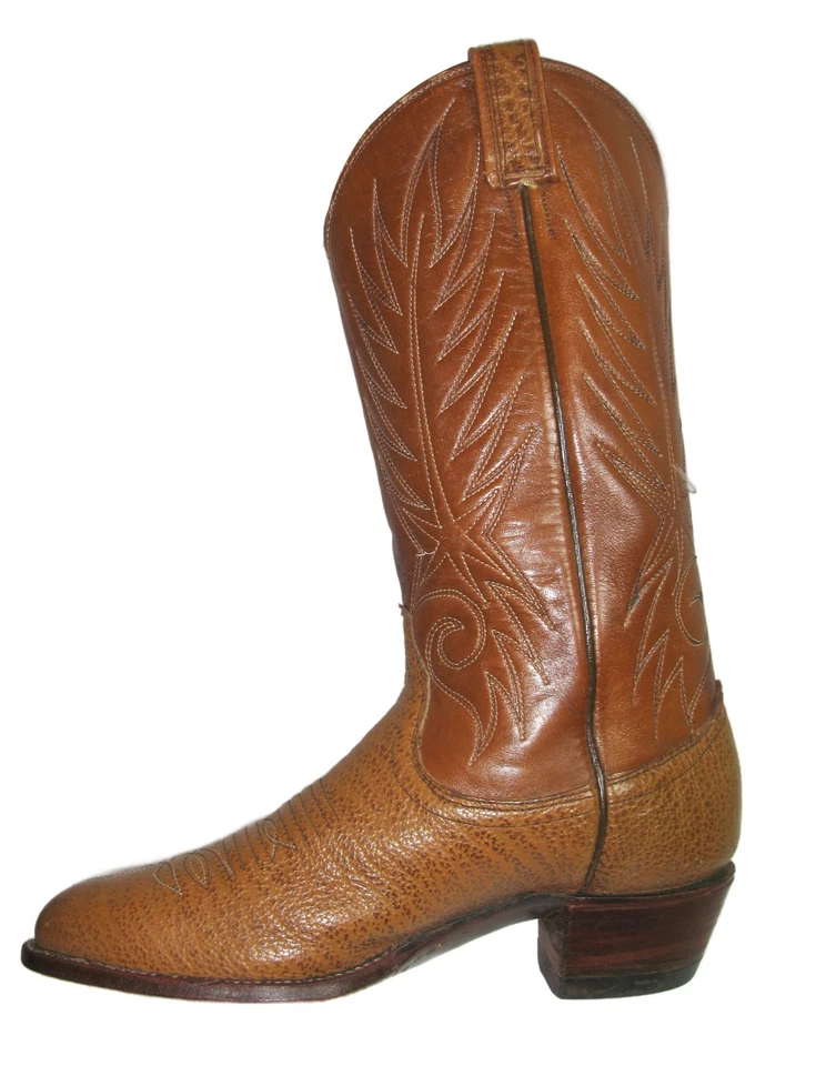 Botas de caubói femininas vintage Dan Post Western tamanho 8 C couro texturizado marrom - Imagem 3 de 4