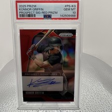 2025 Prizm Konnor Prospect Sig-Red Prizm Gem MT 10 Auto /99