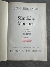 Bach sämtliche Motetten Partitur Edition Peters