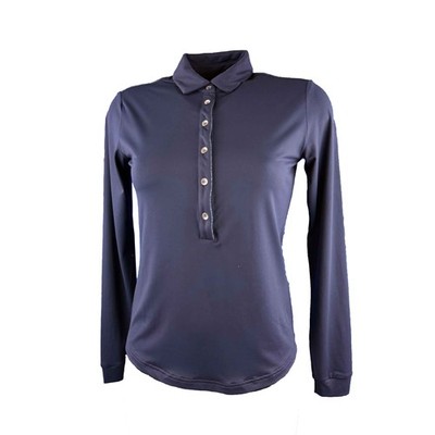 Chervo Golf Damen lang Arm Polo Hemd Amur DRY MATIC SUNBLOCK navy 599 2.Wahl 