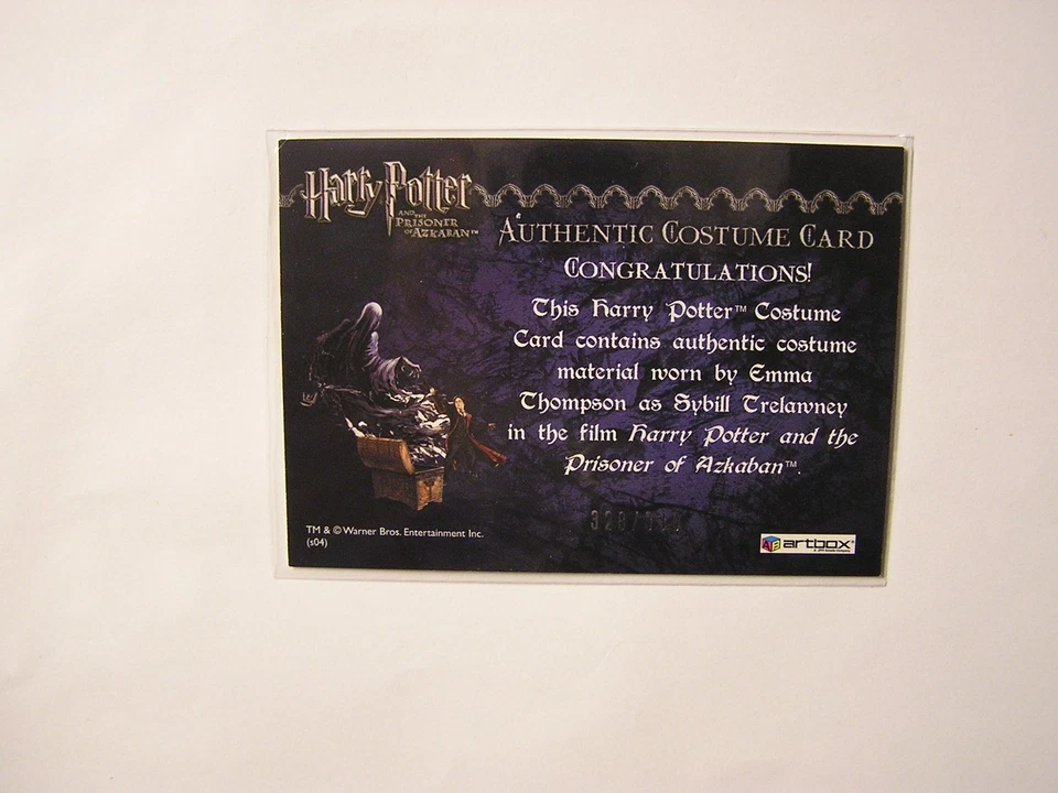 Harry Potter-Emma Thompson-Sybill Trelawney-POA-Artbox-Screen Used-Costume Card - Image 2 of 2