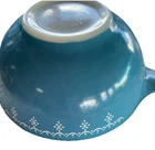 vintage Pyrex Snowflake Garland (also known as Snowflake Blue) 9” Round