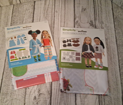 Simplicity 18'' Doll Clothes To Cut And Sew Dress & Handbag Uncut 4 Outfits