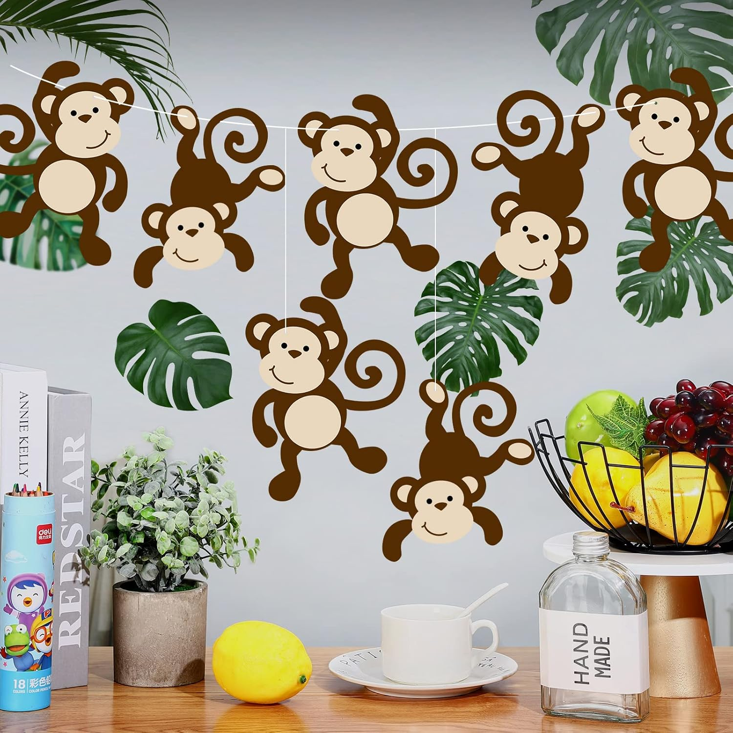 Monkey Cutouts for Jungle Themed Party Decorations and Birthday Supplies