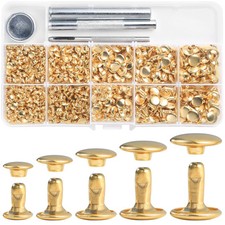 340 Sets Leather Rivets Kit Mixed Sizes Rivets for Leather Double Cap Rivets ...