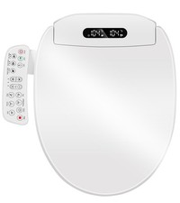 Smart Electric Bidet Toilet Seat Round, Heated Seat Warm Air Dryer