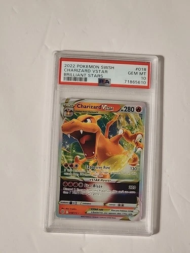 Pokemon Brilliant Stars PSA 10 Charizard VSTAR 018/172🔥 celebrations etb ultra