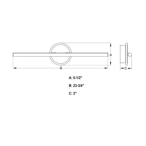 Vaxcel Lighting W0491 Whittier 24"W LED Bath Bar - Black - Picture 4 of 6