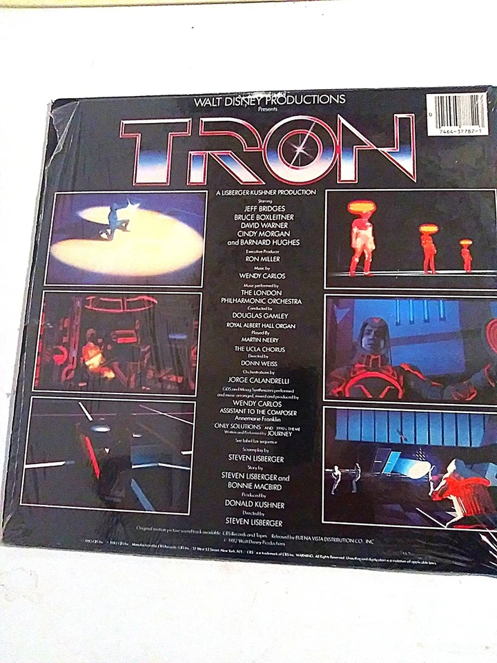 VINTAGE DISNEY TRON Motion Picture Soundtrack LP -SHRINK/BALLYS & $ STICKERS VG+ - Image 2 of 4