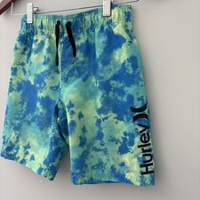 Hurley Boys Board Shorts Size Small Swim Trunks Blue Green