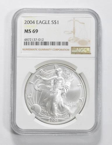 MS69 2004 American Silver Eagle NGC Brown Label *0770